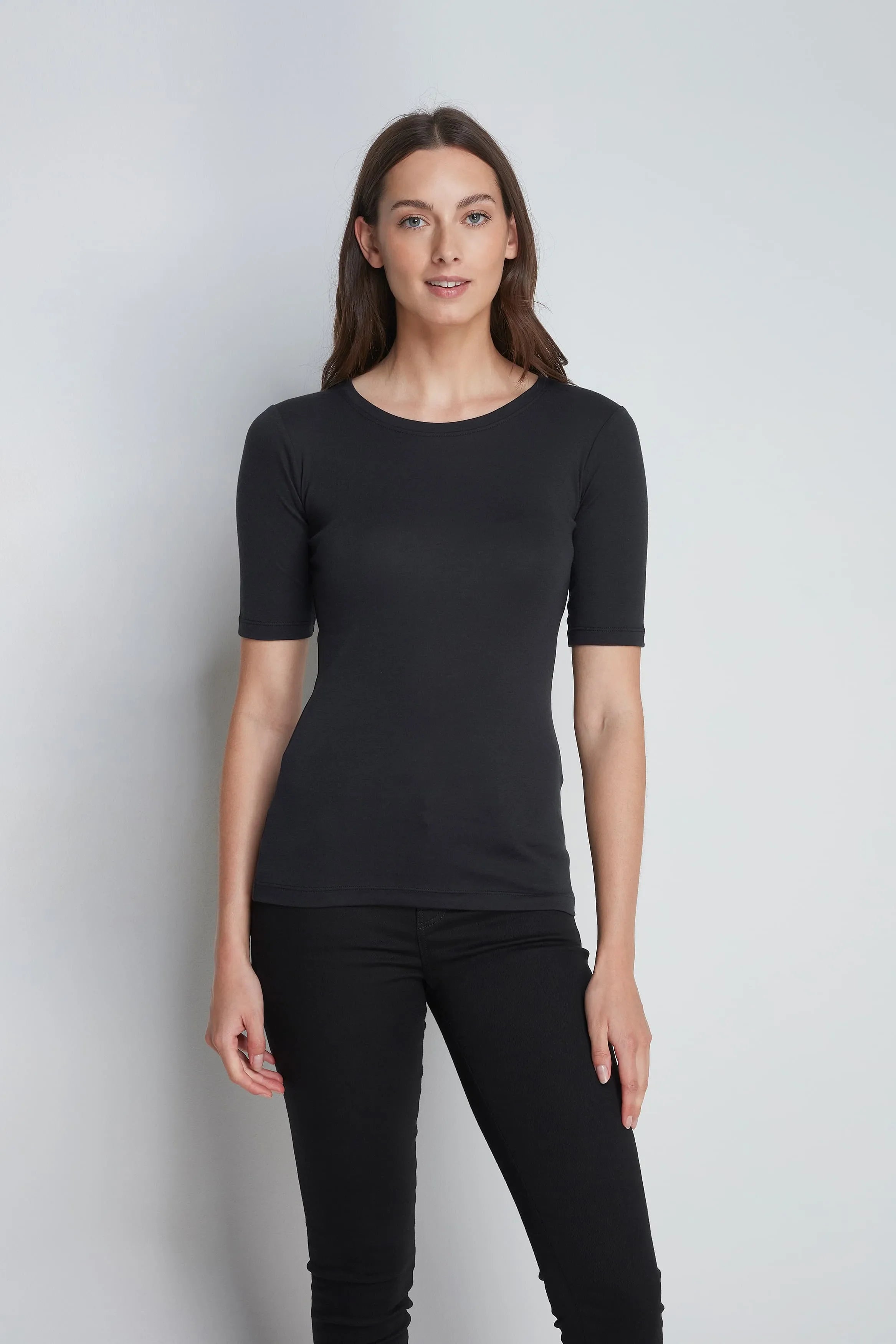 Women's Half Sleeve Crew Neck T-Shirt – Cotton Modal, UK 8-16