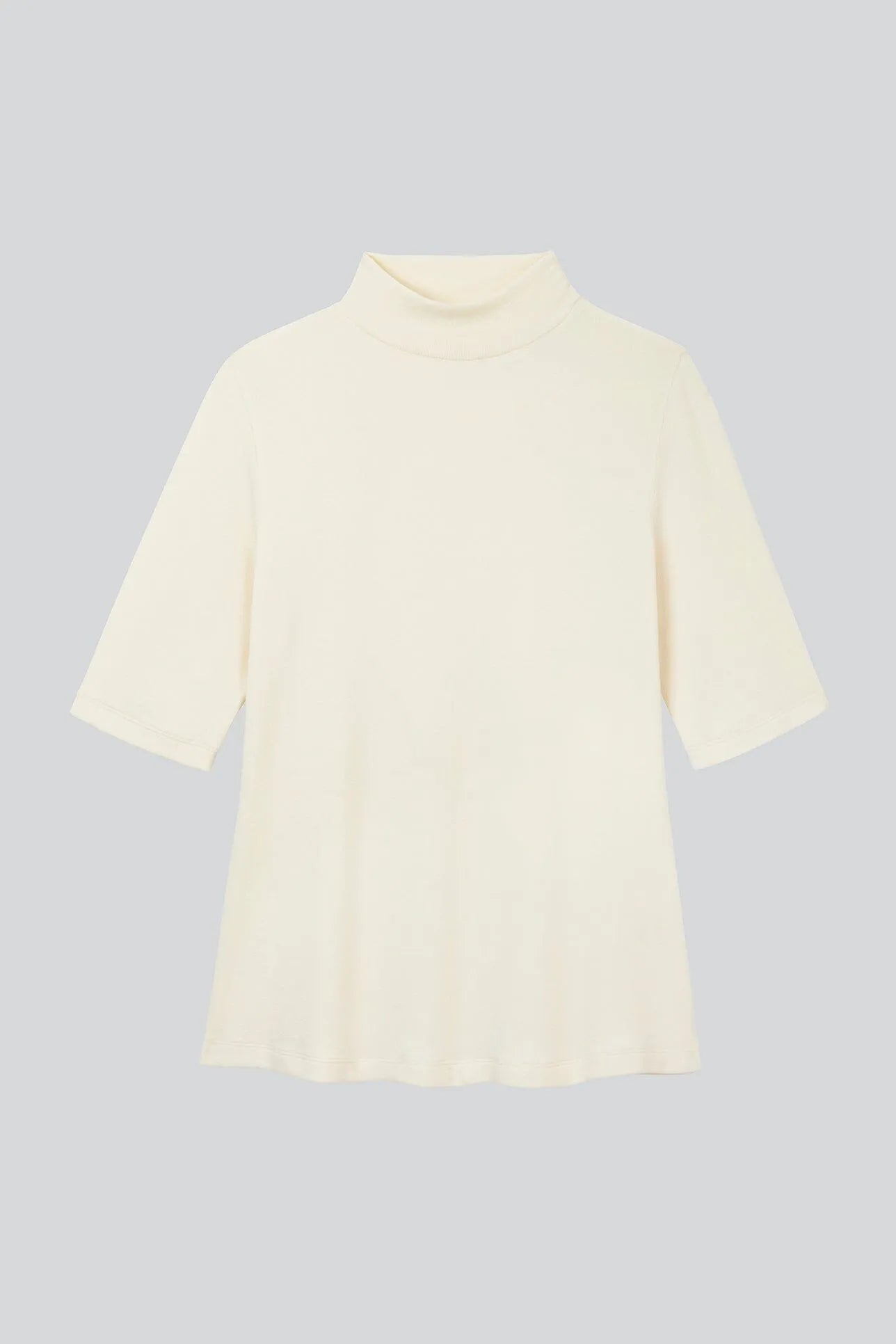 Women's Mock Neck Top – Ribbed TENCEL Modal, Half Sleeve, UK 8-16