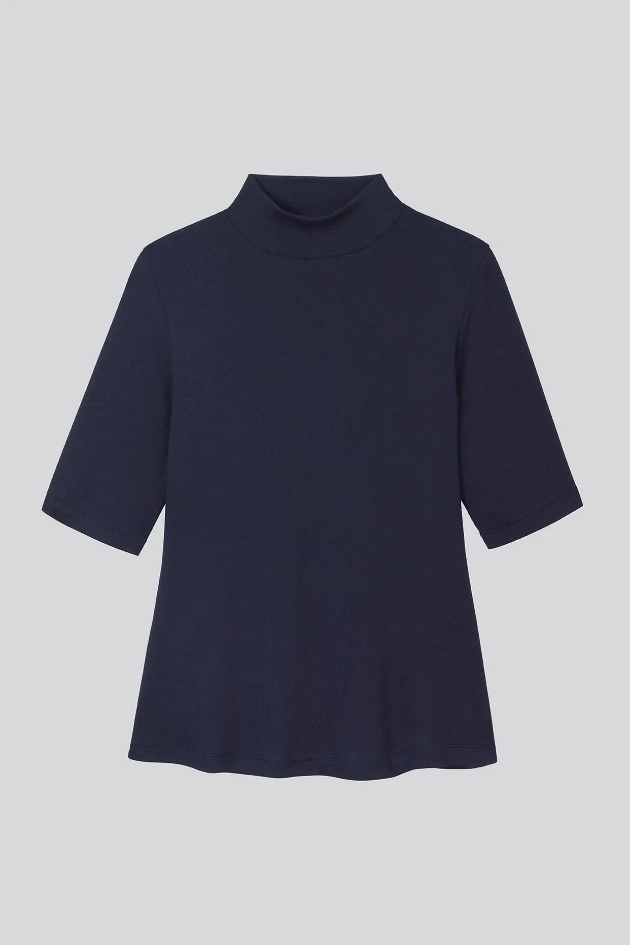 Women's Mock Neck Top – Ribbed TENCEL Modal, Half Sleeve, UK 8-16