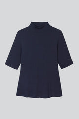 Women's Mock Neck Top – Ribbed TENCEL Modal, Half Sleeve, UK 8-16