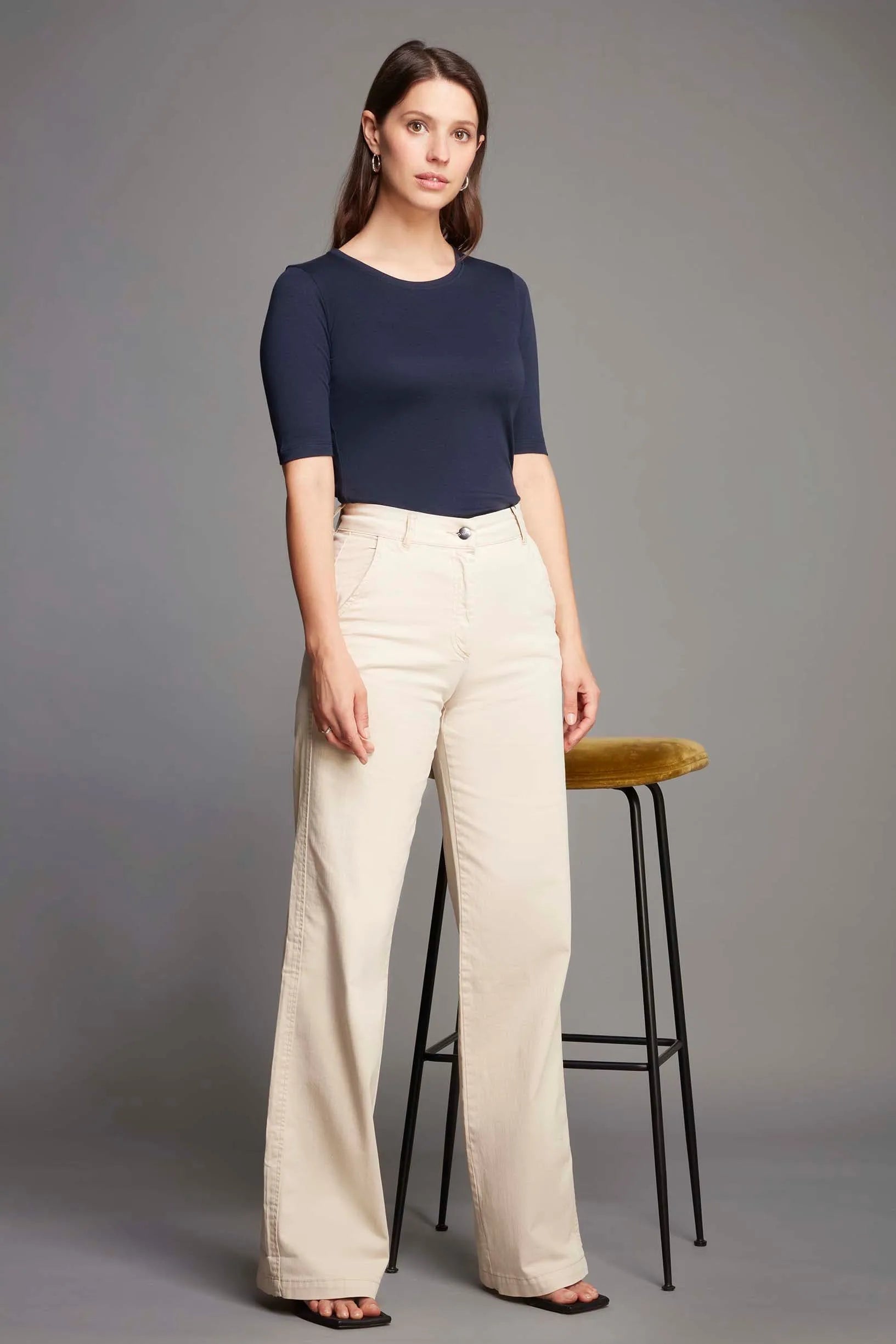 Women's Half Sleeve Crew Neck T-Shirt – Cotton Modal, UK 8-16