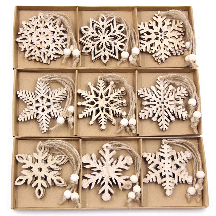 Wooden snowflake Christmas decorations, photo 1
