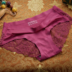 BZEL Lace Seamless Panties – Soft, Sexy & Skin-Friendly Ice Silk Briefs for Women