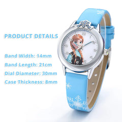 Princess Elsa Leather Strap Kids Watch