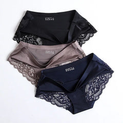 BZEL Lace Seamless Panties – Soft, Sexy & Skin-Friendly Ice Silk Briefs for Women