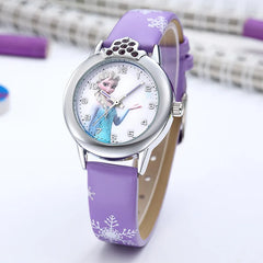 Princess Elsa Leather Strap Kids Watch