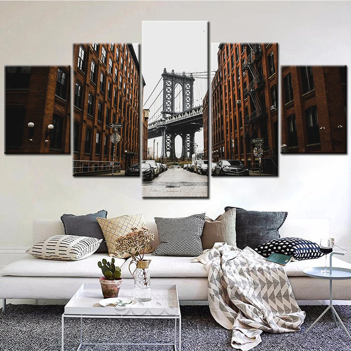 Brooklyn Bridge Canvas Wall Art, New York City Landscape, Unframed Prints and Framed Canvas