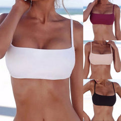 Sunkissed Bandeau Bikini Top – Solid Colour Swimwear Separate