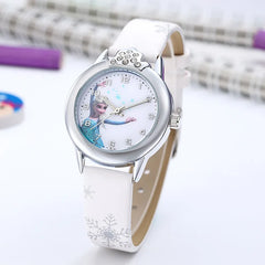 Princess Elsa Leather Strap Kids Watch