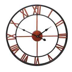 Large Nordic Roman Numeral Metal Wall Clock – Retro Iron Outdoor & Indoor Décor