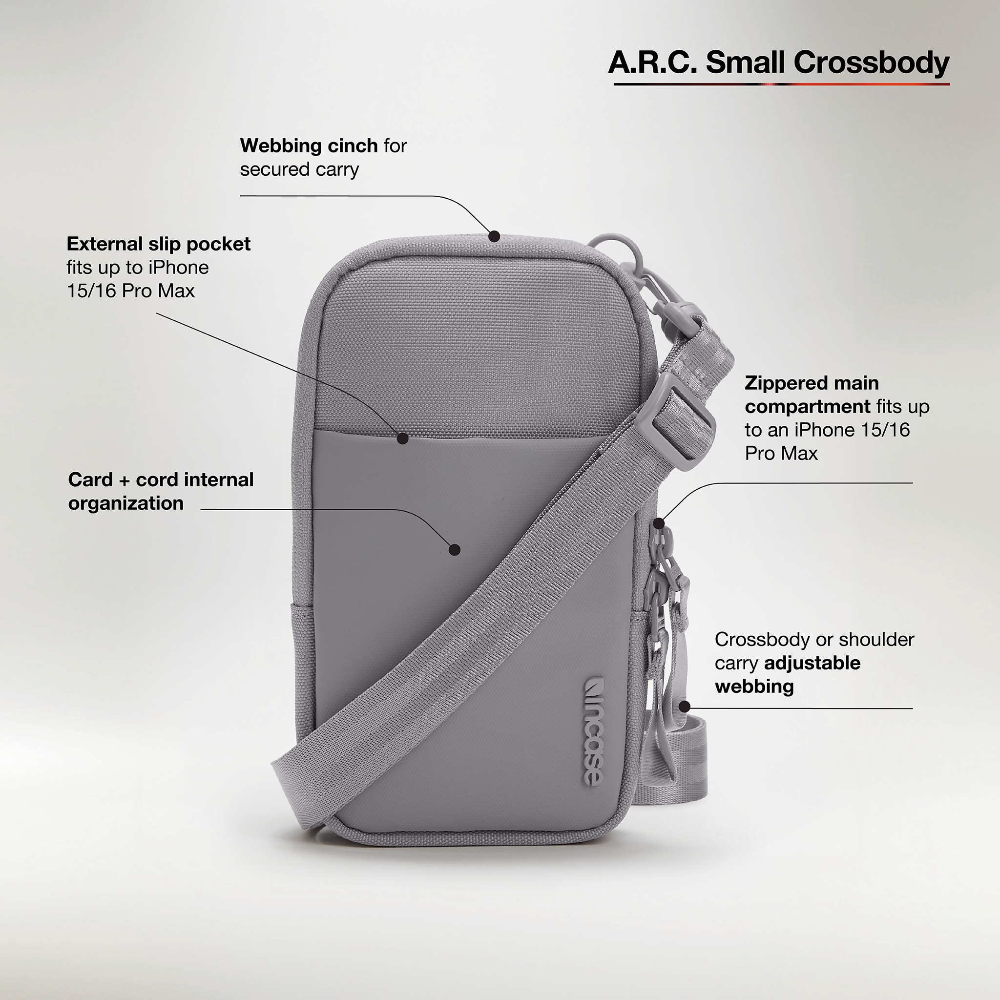 Incase Unisex A.R.C. Small Crossbody Bag, Recycled Polyester