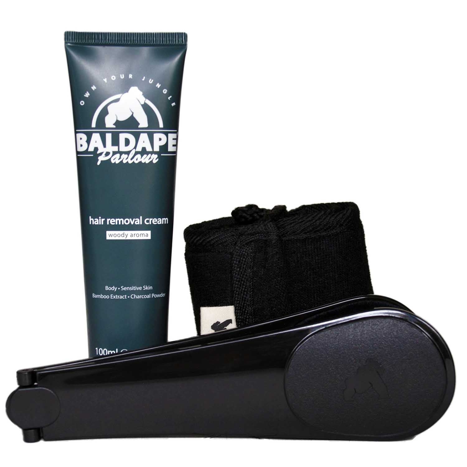 Back Hair Removal Kit for Men – Cream, Extendable Applicator & Loofah