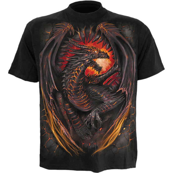 Spiral Dragon Furnace Kids' T-Shirt, Black 100% Cotton