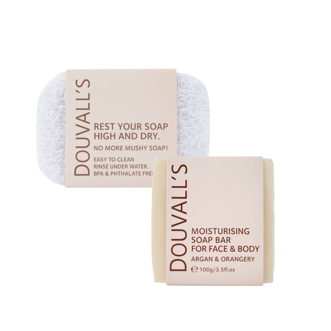 Eco Soap Lover Set – Argan Soap Bar 100g & Soap Saver