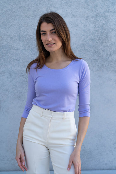 Women's 3/4 Sleeve Scoop Neck T-Shirt – Cotton Modal, UK 6-18