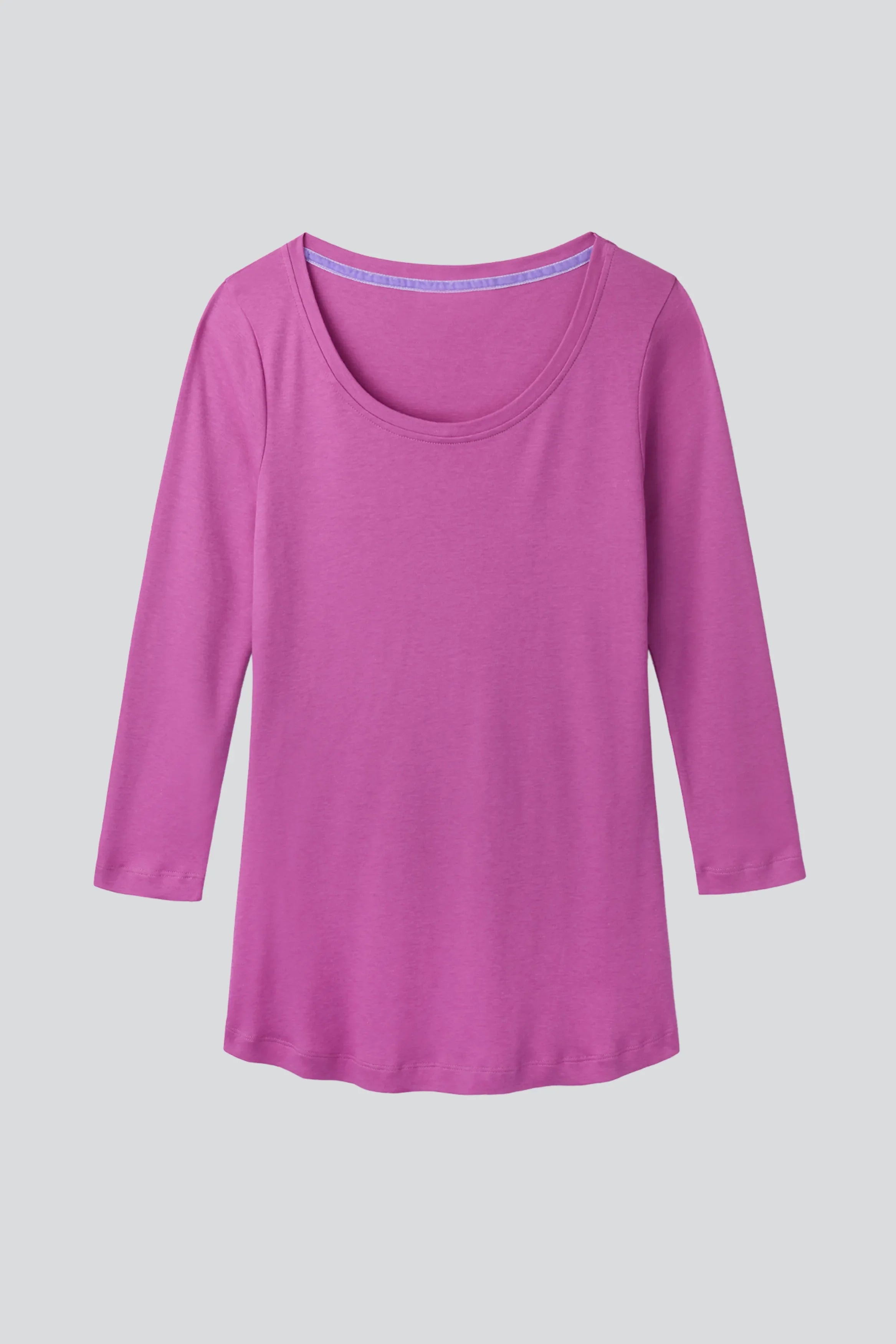 Women's 3/4 Sleeve Scoop Neck T-Shirt – Cotton Modal, UK 6-18