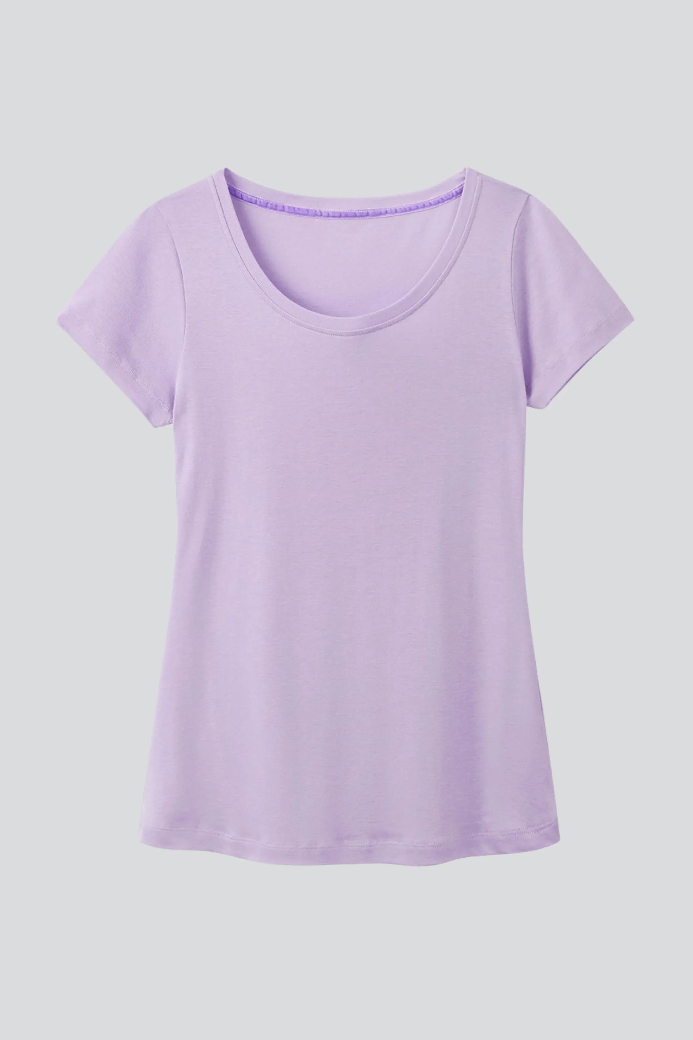 Women's Scoop Neck T-Shirt – Cotton Modal, UK 6-18, Made in Portugal