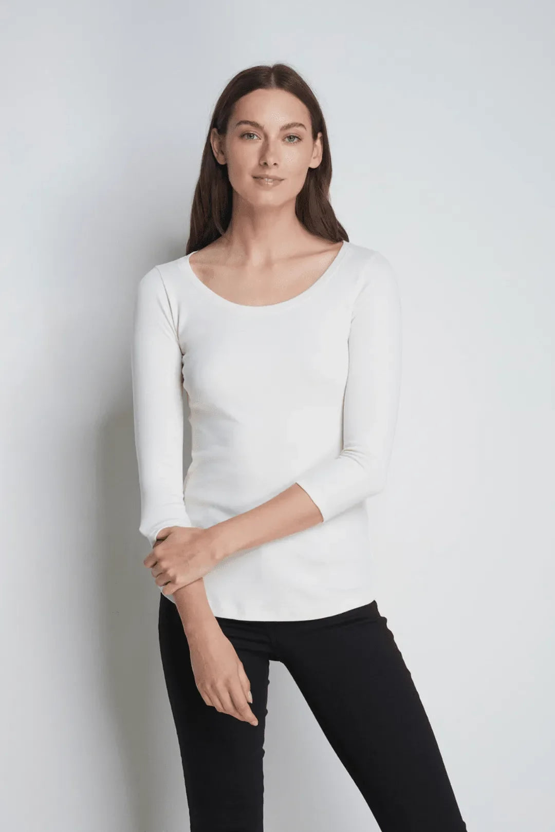 Women's 3/4 Sleeve Scoop Neck T-Shirt – Cotton Modal, UK 6-18