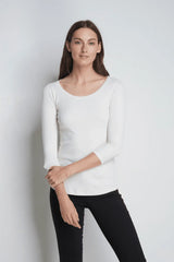 Women's 3/4 Sleeve Scoop Neck T-Shirt – Cotton Modal, UK 6-18