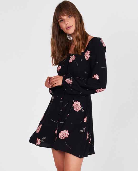 Easy On The Eyes Button-Front Dress with Full Sleeves