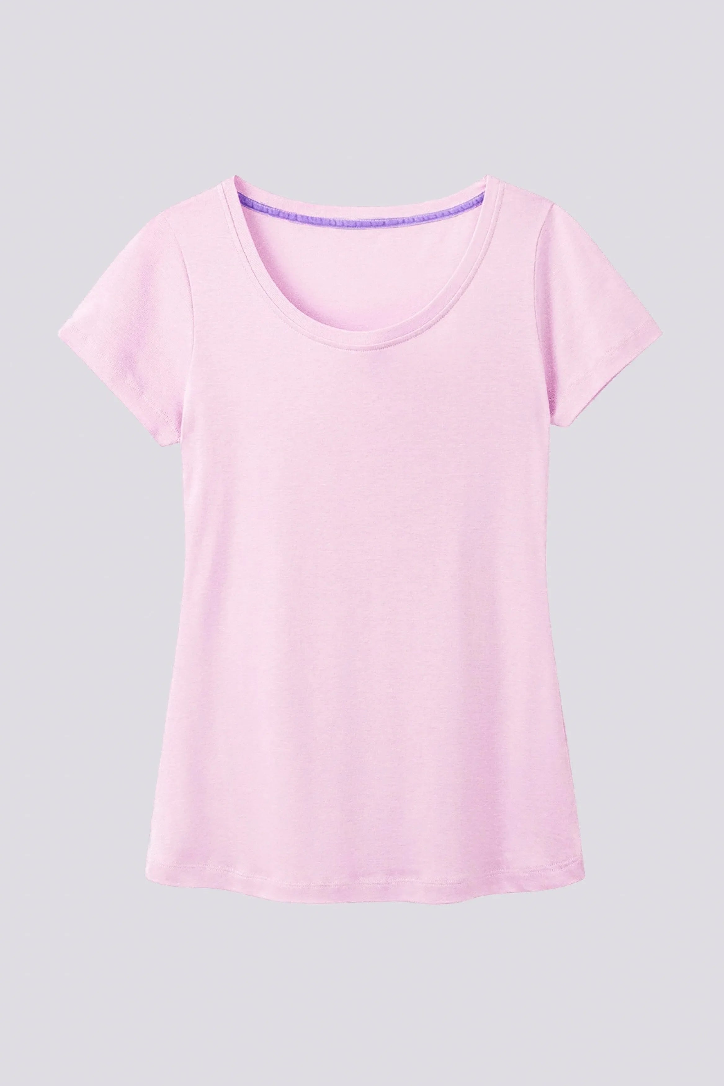 Women's Scoop Neck T-Shirt – Cotton Modal, UK 6-18, Made in Portugal