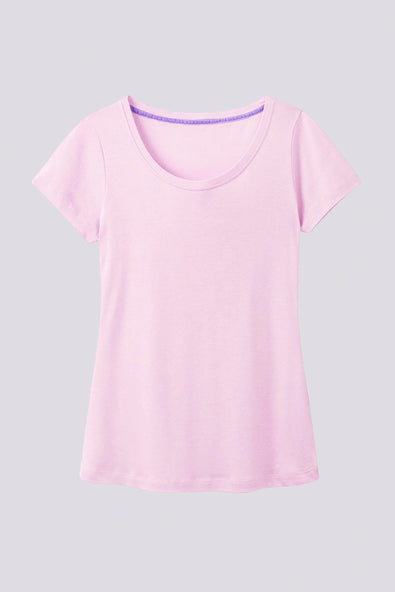 Women's Scoop Neck T-Shirt – Cotton Modal, UK 6-18, Made in Portugal