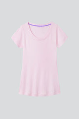 Women's Scoop Neck T-Shirt – Cotton Modal, UK 6-18, Made in Portugal