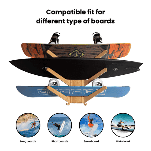 Living in Sunshine Sun Rack Wall Surfboard Rack, 3 Boards