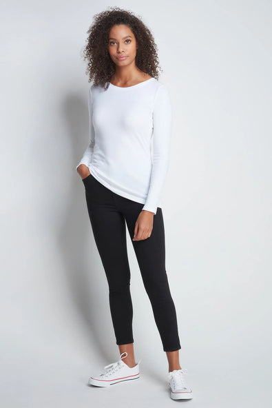 Women's Long Sleeve Crew Neck T-Shirt – Cotton Modal, UK 6-18