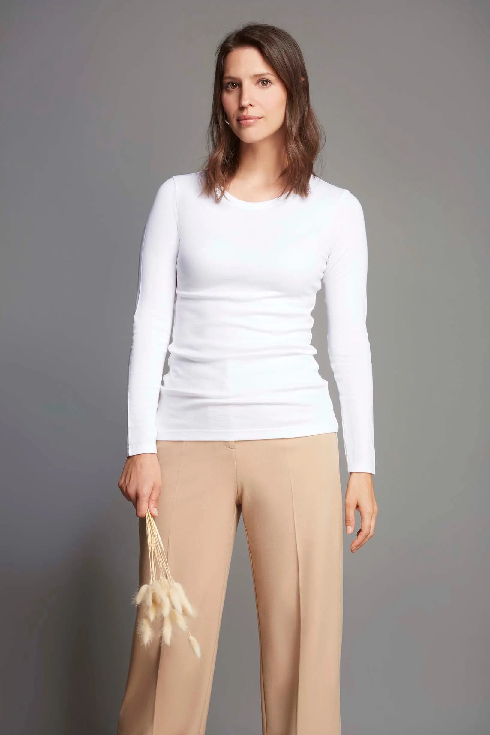 Women's Long Sleeve Crew Neck T-Shirt – Cotton Modal, UK 6-18