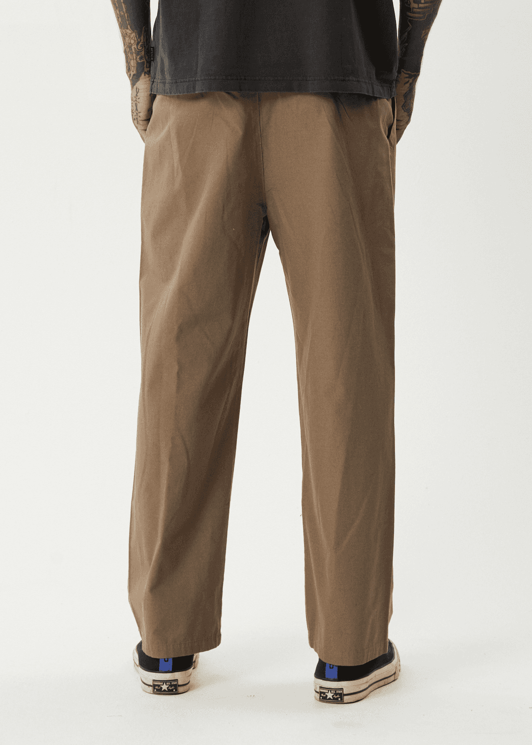 Afends Men's Glider Pleated Wide Leg Trousers, Recycled Cotton Blend