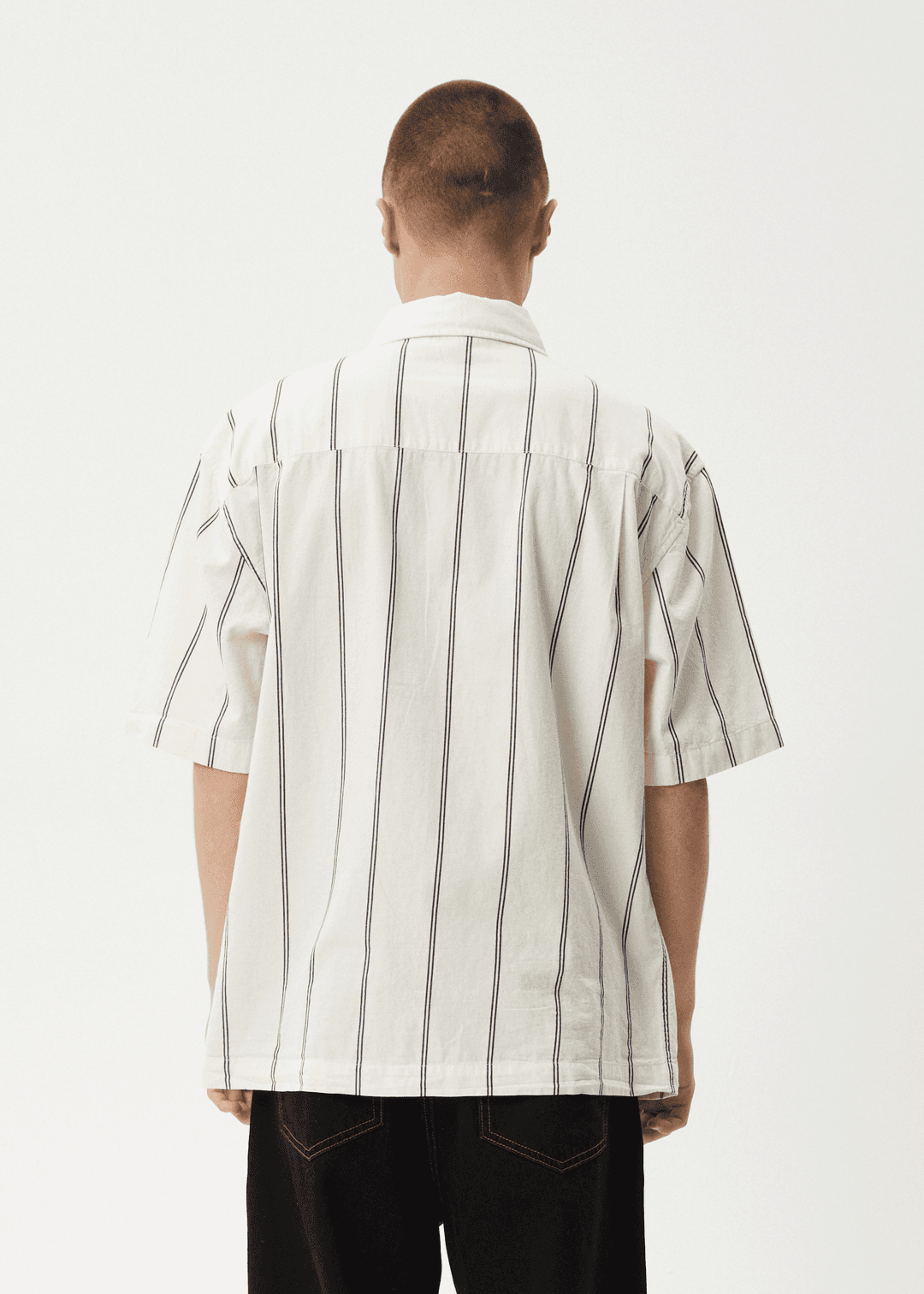 Afends Men's Fineline Short Sleeve Shirt, Organic Cotton Twill
