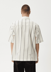 Afends Men's Fineline Short Sleeve Shirt, Organic Cotton Twill