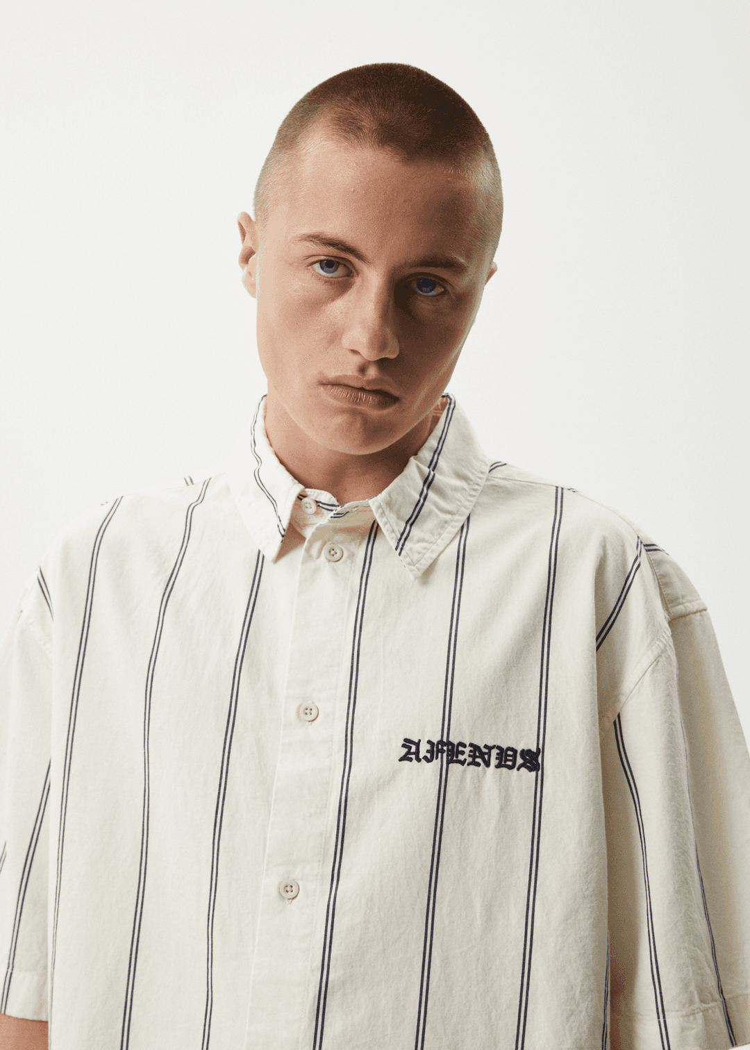Afends Men's Fineline Short Sleeve Shirt, Organic Cotton Twill