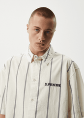 Afends Men's Fineline Short Sleeve Shirt, Organic Cotton Twill
