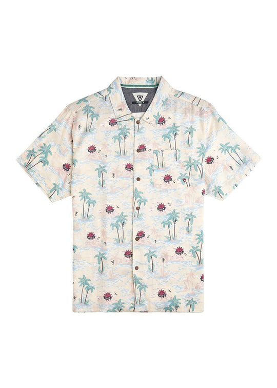 Vissla Men's Tropical Short Sleeve Shirt, Tencel and Linen