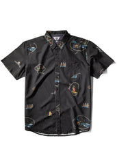 Vissla Men's Wavy West Short Sleeve Shirt, Organic Cotton Blend