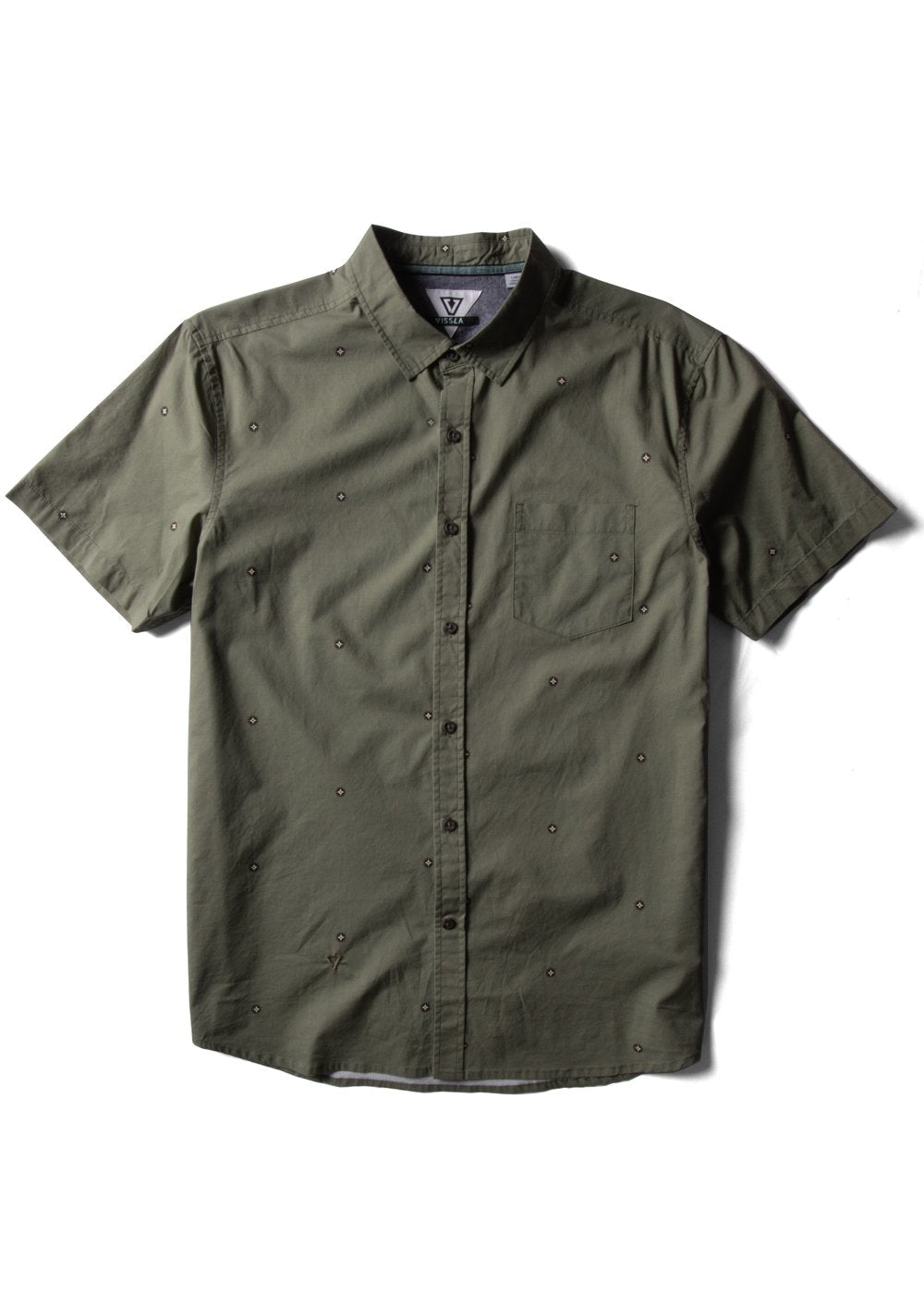 Vissla Men's Sundial Short Sleeve Shirt, Yarn-Dyed Organic Cotton
