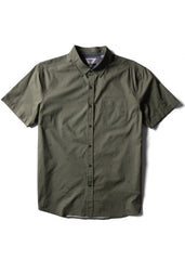 Vissla Men's Sundial Short Sleeve Shirt, Yarn-Dyed Organic Cotton