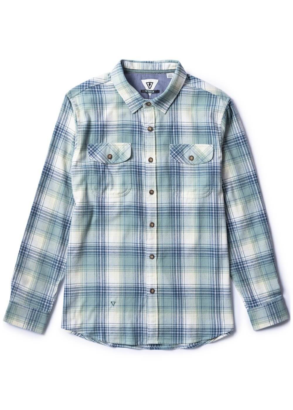 Vissla Men's Central Coast Flannel Shirt, Organic Cotton Plaid