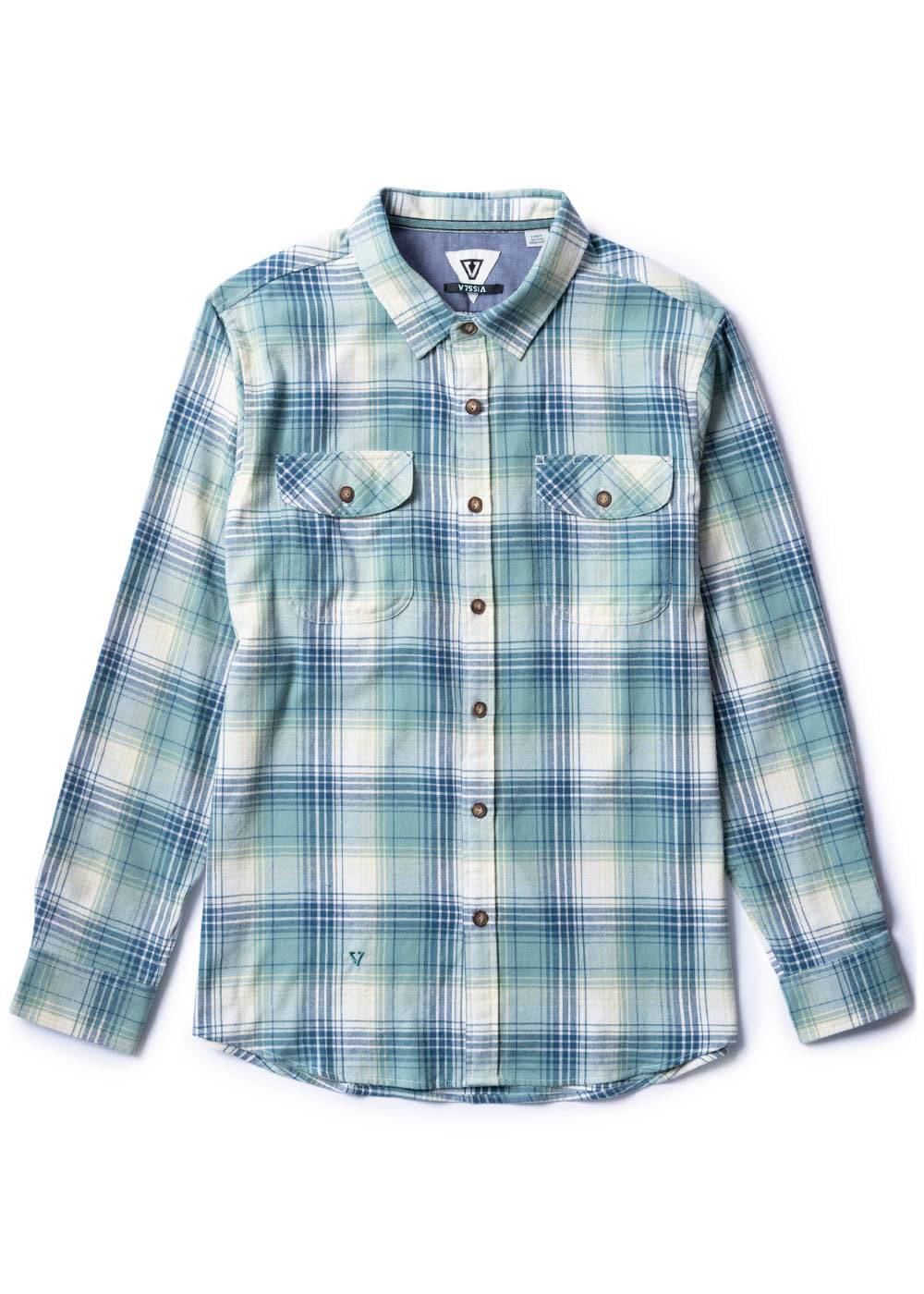 Vissla Men's Central Coast Flannel Shirt, Organic Cotton Plaid