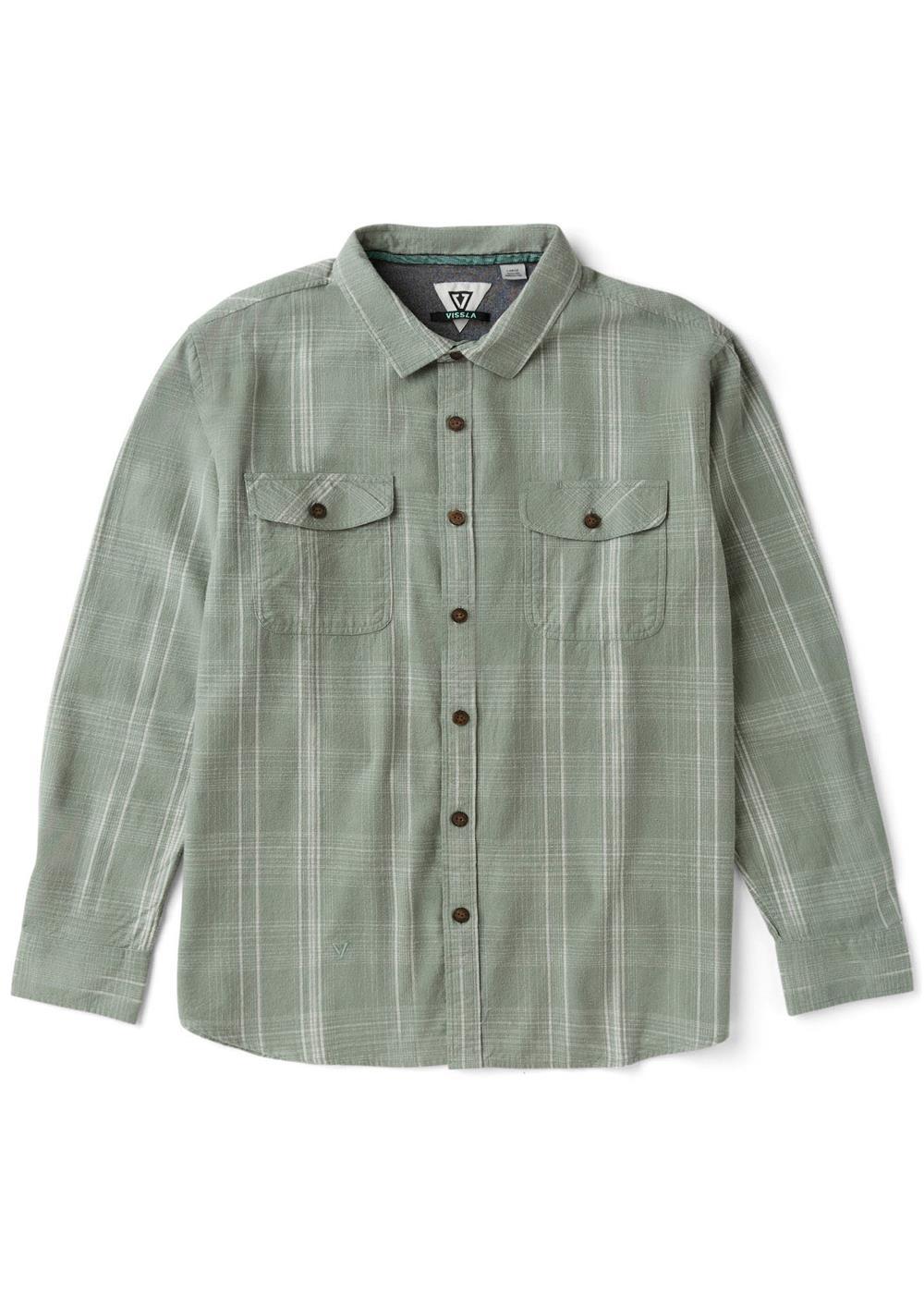 Vissla Men's Central Coast Flannel Shirt, Organic Cotton Plaid