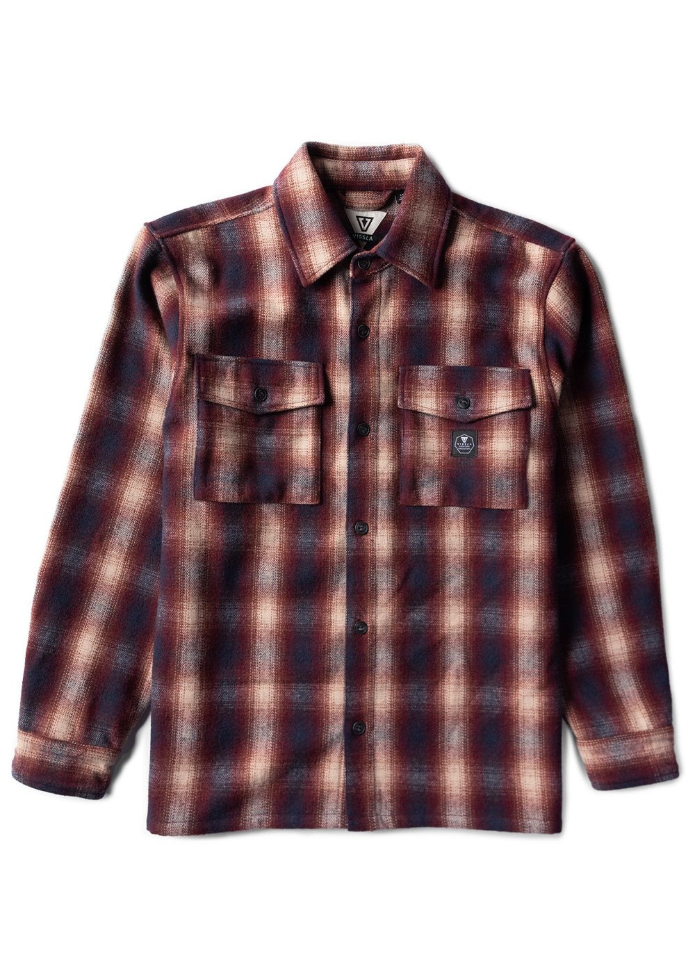 Vissla Men's Woody Flannel Shirt, Heavyweight Wool Blend