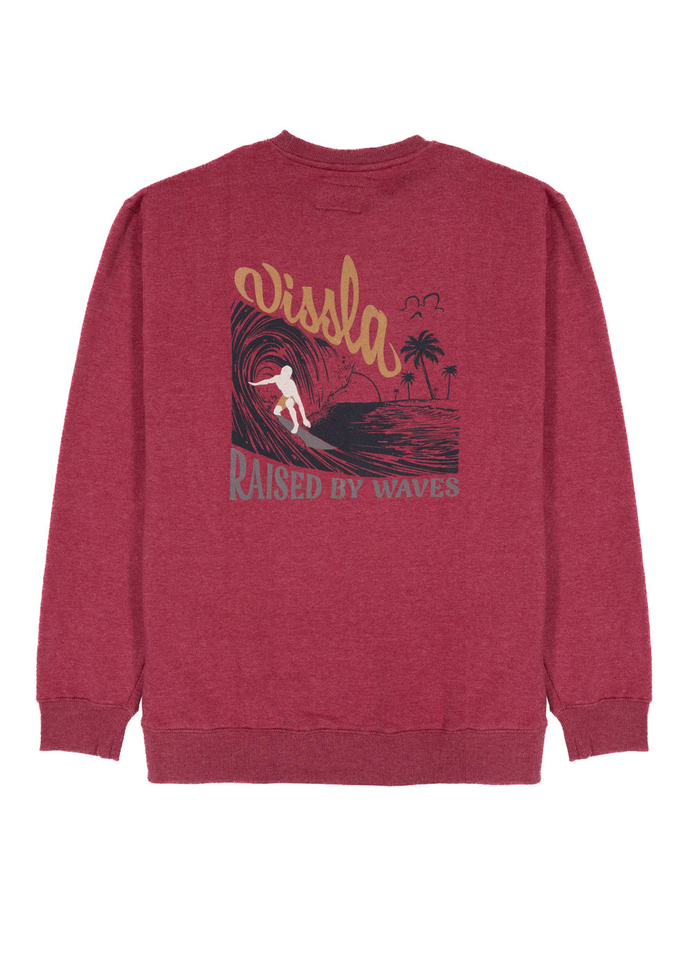 Vissla Men's Raised By Waves Crew Sweatshirt, 310gsm Fleece