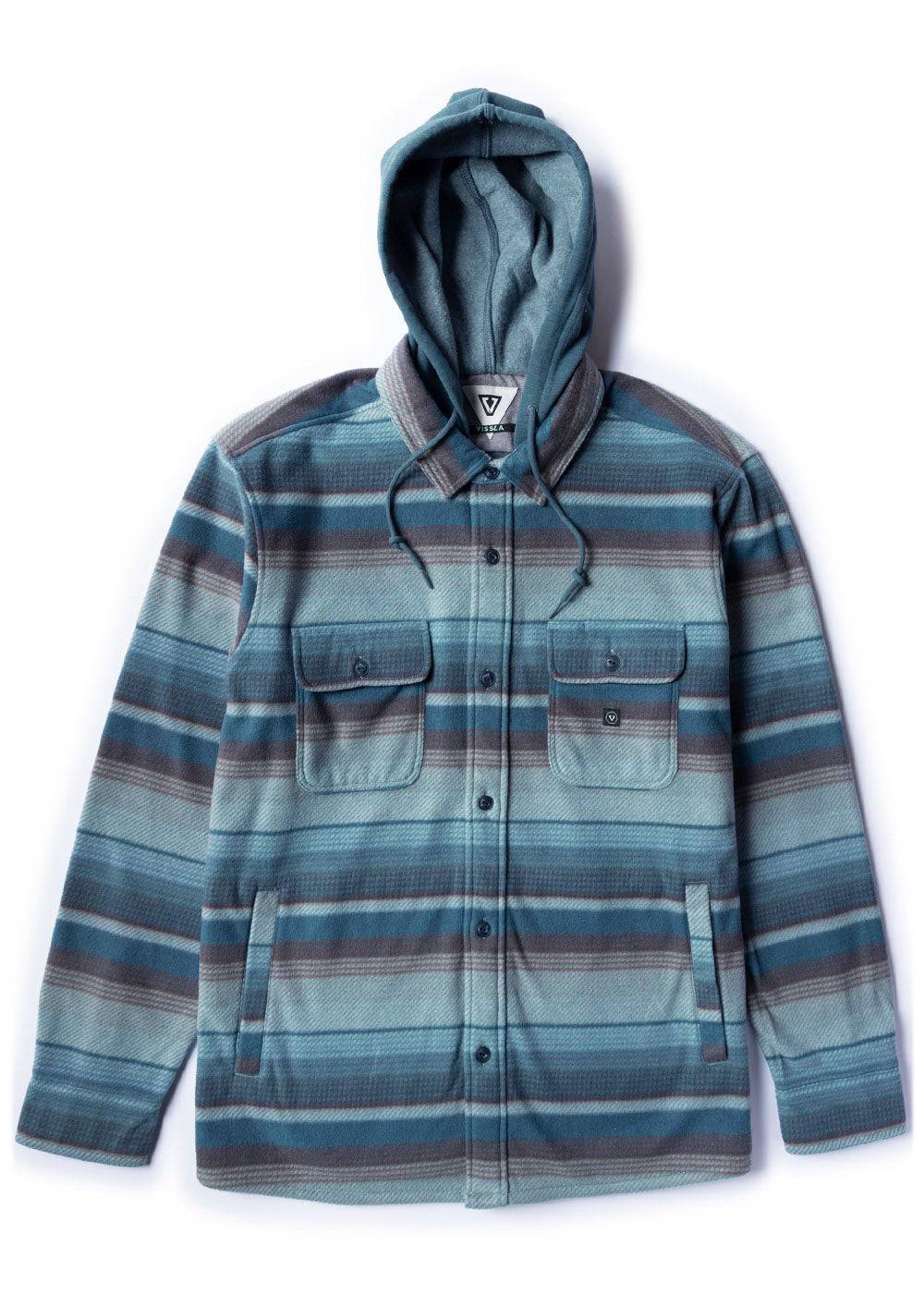 Vissla Men's Eco-Zy Hooded Shirt Jacket, Recycled Polyester Fleece