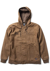 Vissla Men's Creators Grit Hooded Canvas Jacket, Flannel Lined