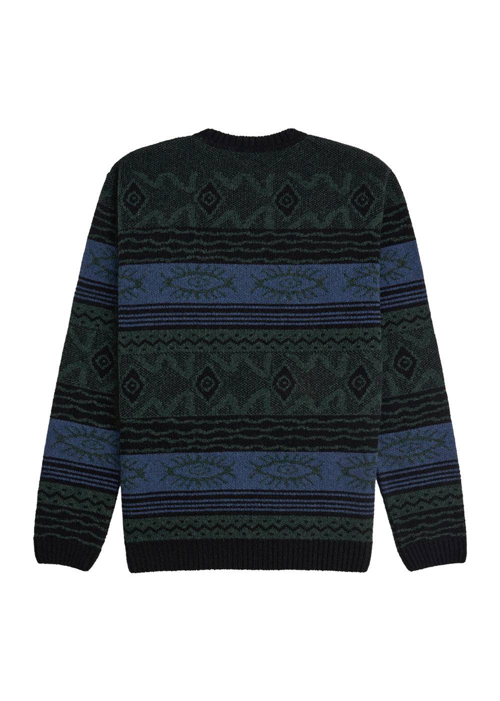 Vissla Men's Blur Jacquard Crew Neck Jumper, Wool Blend