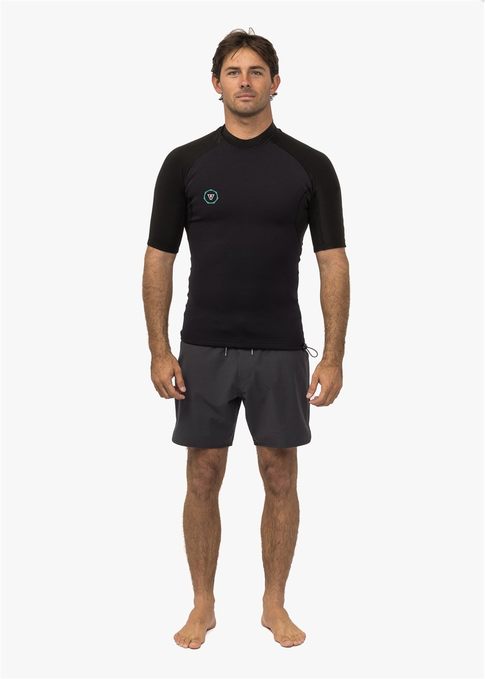 Vissla Men's 7 Seas 1mm Short Sleeve Wetsuit Jacket, Back Zip