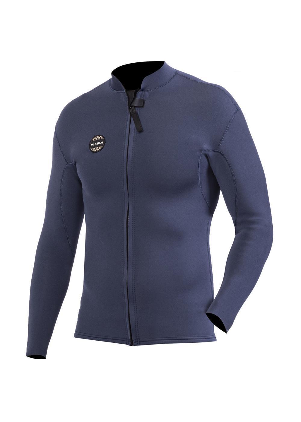 Vissla Men's Solid Sets 2mm Front Zip Wetsuit Jacket, Long Sleeve
