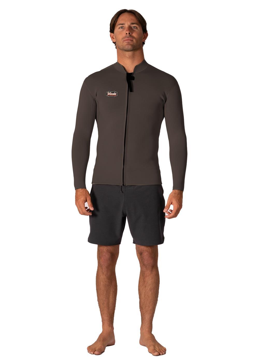 Vissla Men's Solid Sets 2mm Front Zip Wetsuit Jacket, Long Sleeve